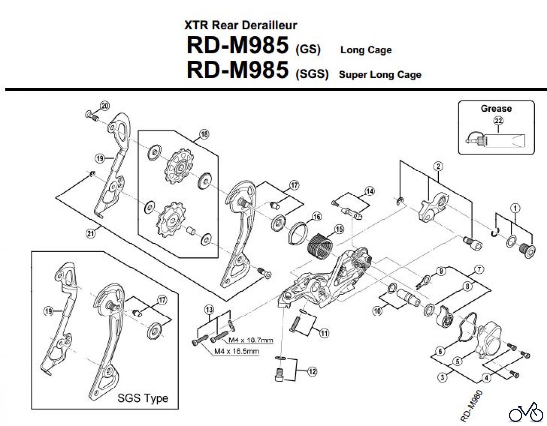  Shimano RD Rear Derailleur - Schaltwerk RD-M985-3156