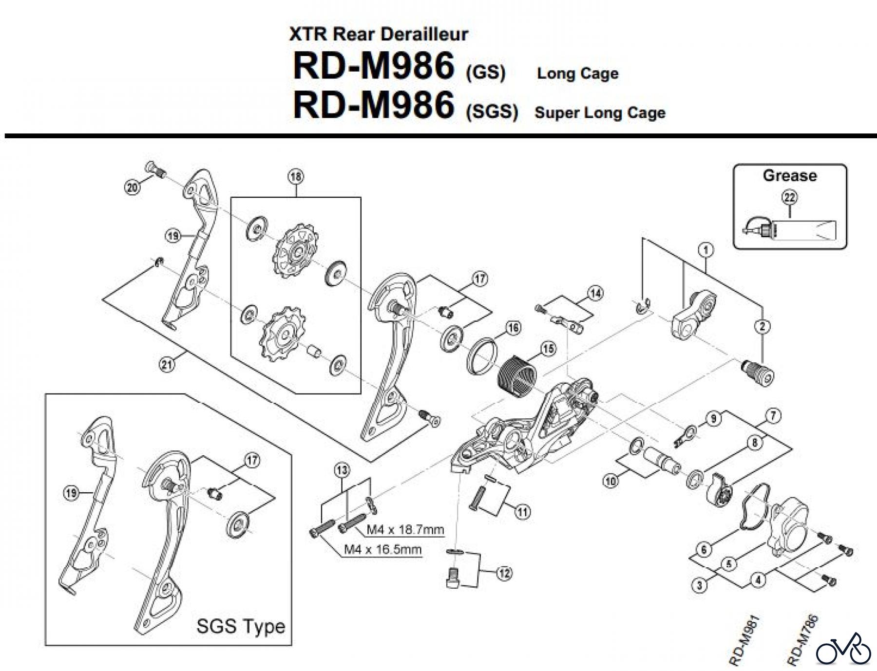  Shimano RD Rear Derailleur - Schaltwerk RD-M986-3430
