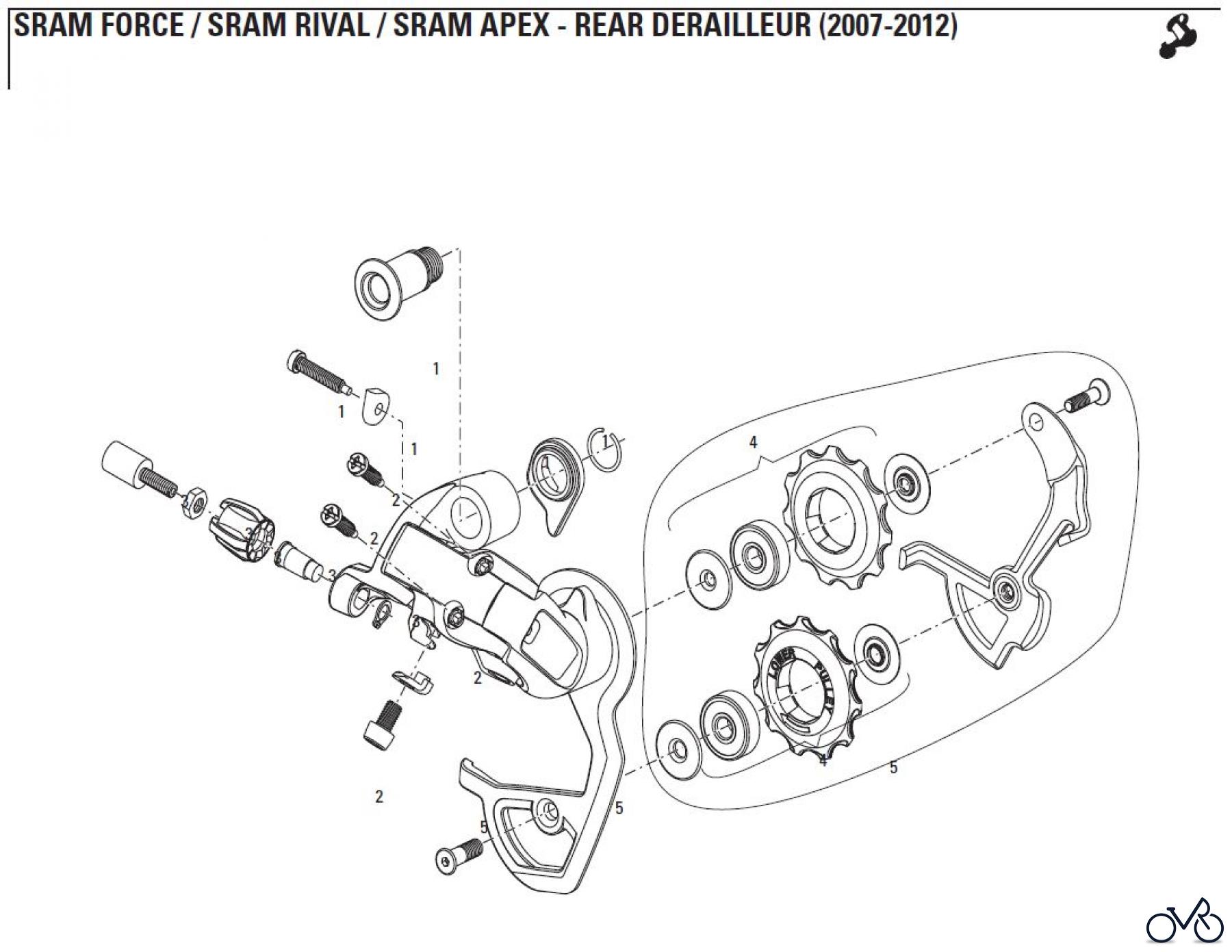  Sram Sram SRAM FORCE / SRAM RIVAL / SRAM APEX - REAR DERAILLEUR (2007-2012)