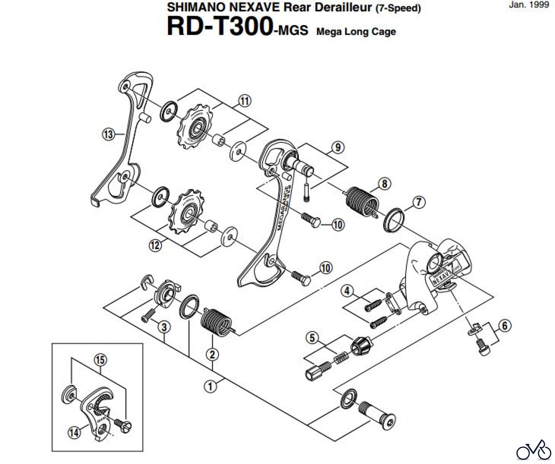  Shimano RD Rear Derailleur - Schaltwerk RD-T300-EV