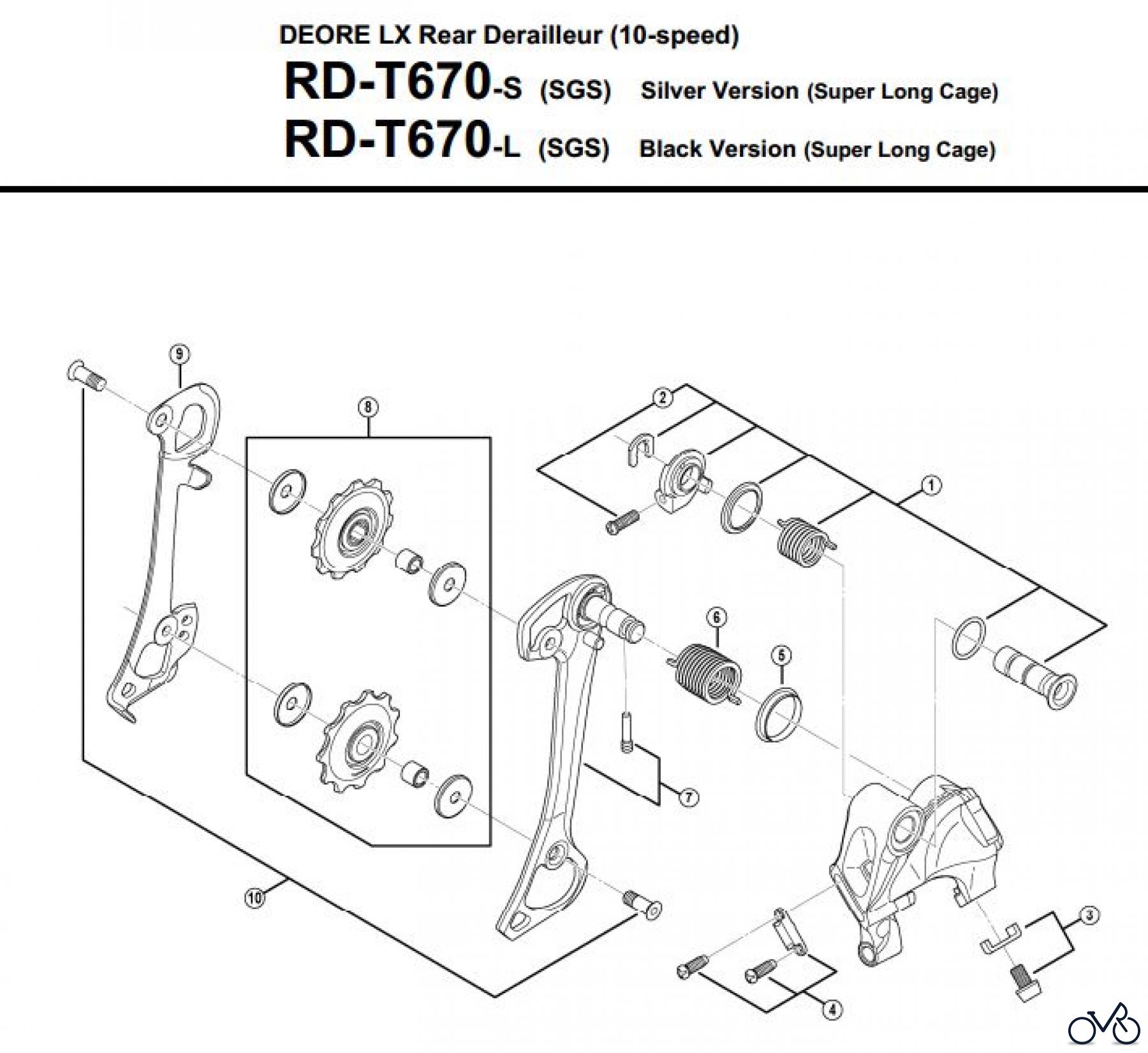  Shimano RD Rear Derailleur - Schaltwerk RD-T670-3318