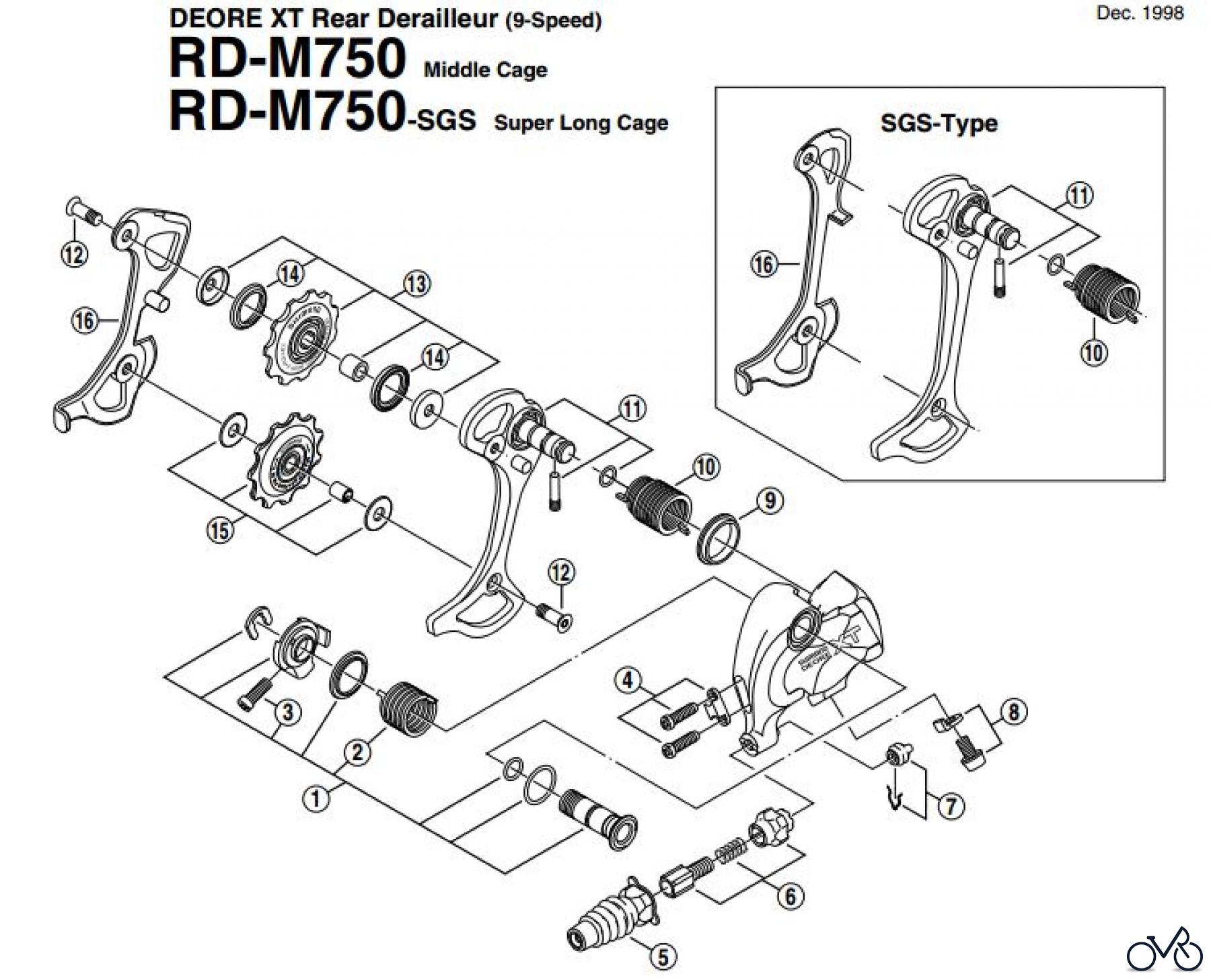  Shimano RD Rear Derailleur - Schaltwerk RD-M750